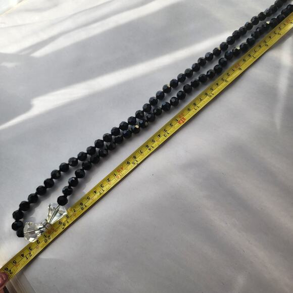 HEIDI DAUS "Full Of Possibilities" black Necklace Swarovski Crystal Long Bow - Picture 5 of 10